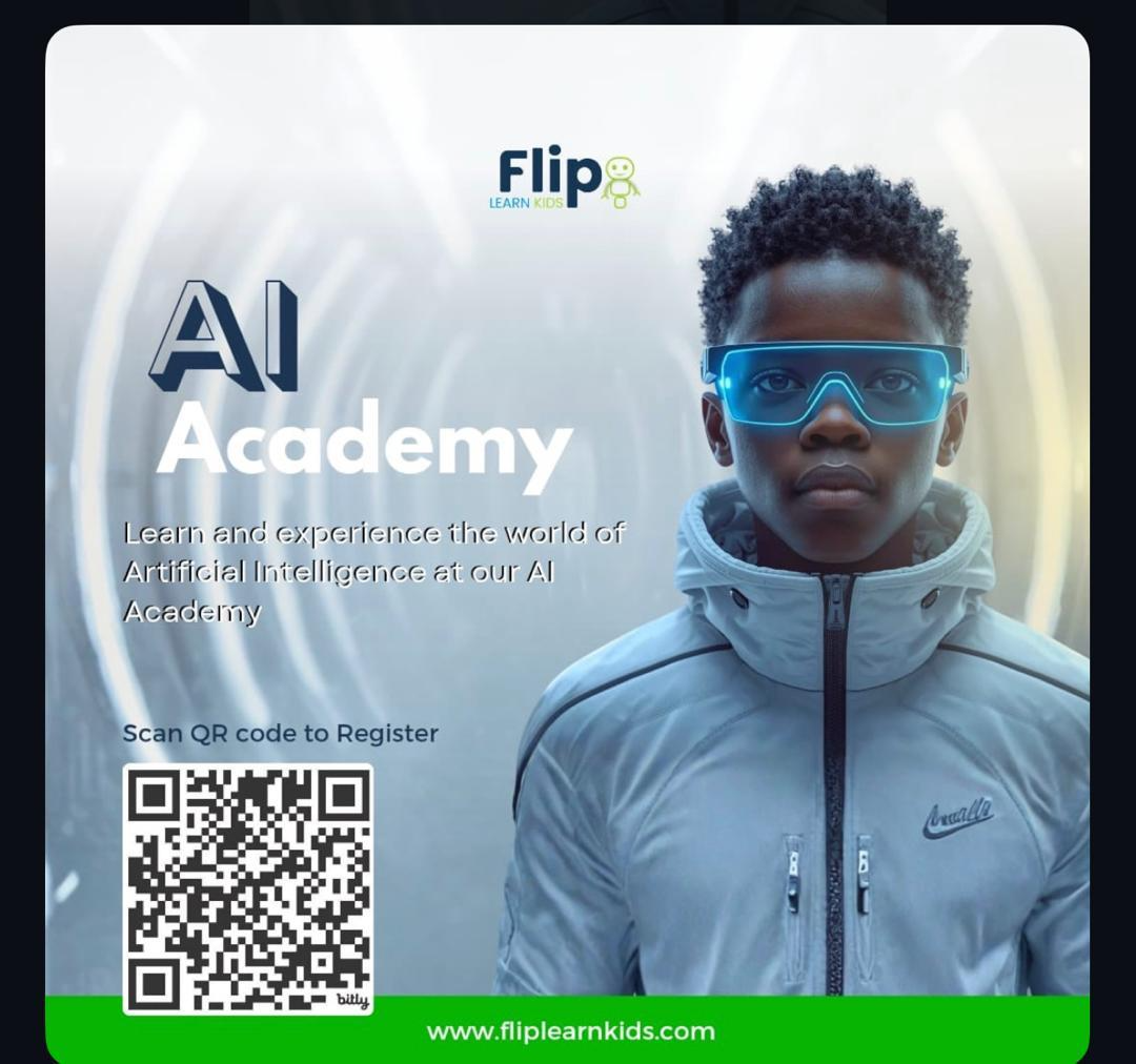 Fliplearn Kids AI Academy programme flier